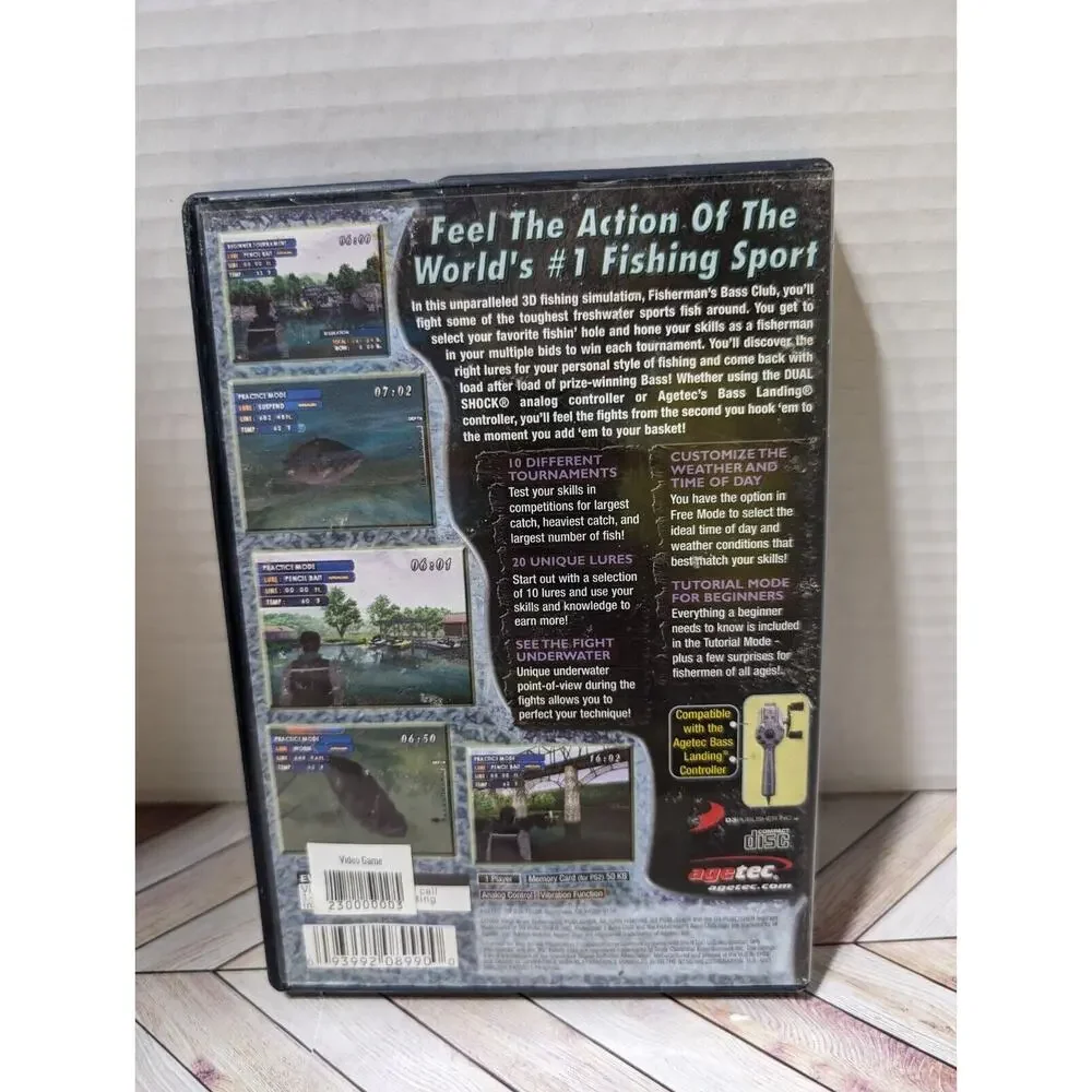 Fishermans Bass Club - PS2 Sony PlayStation 2 - Game & Case Fishing Video Game